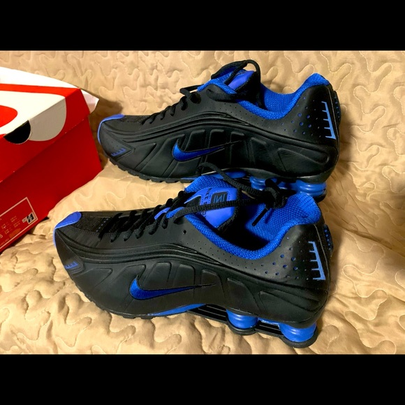 nike shox r4 black game royal